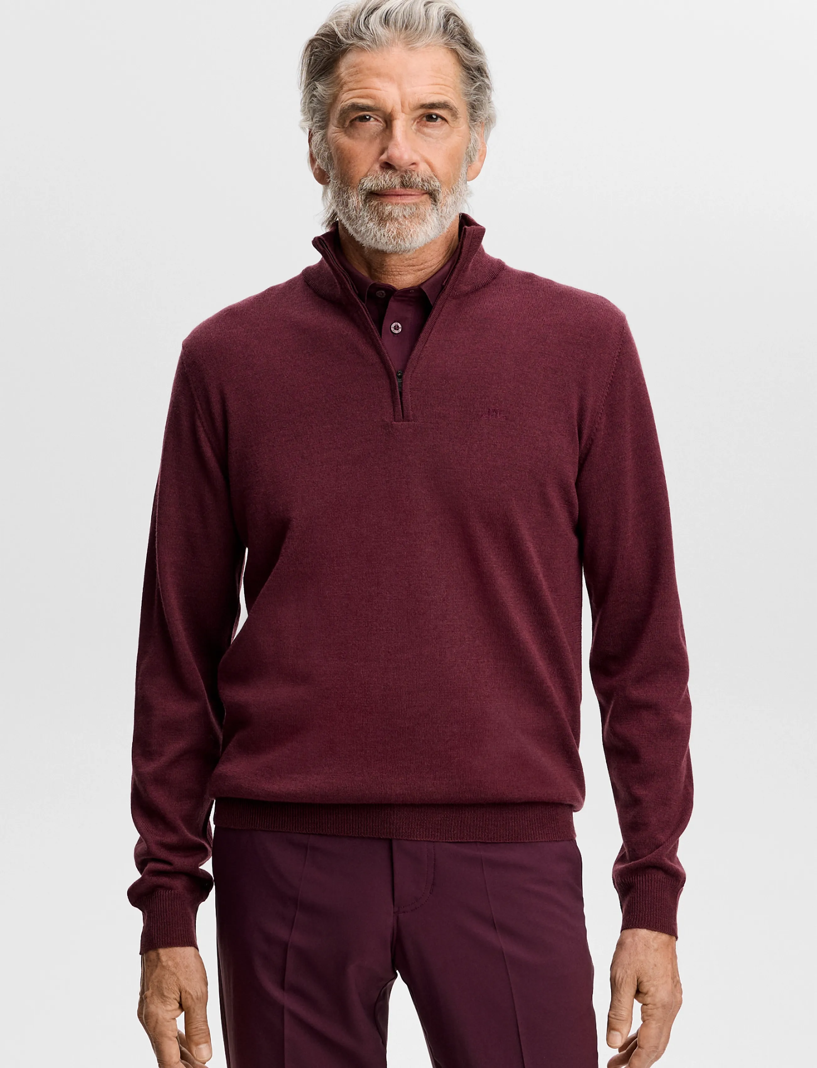 J. Lindeberg Kiyan Quarter Zip Sweater - J.Lindeberg - WINETASTING / burgundy