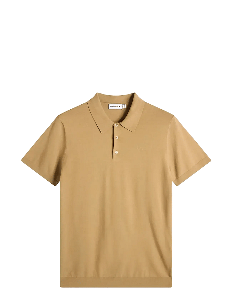 J. Lindeberg - Ridge Knitted Polo - prjónaðir pólóbolir - kelp - 1