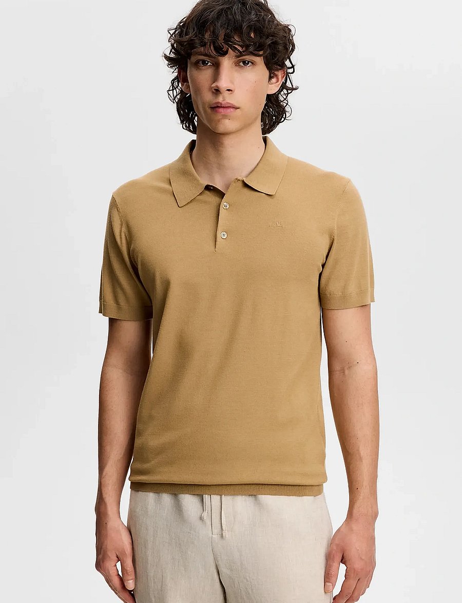 J. Lindeberg - Ridge Knitted Polo - prjónaðir pólóbolir - kelp - 0