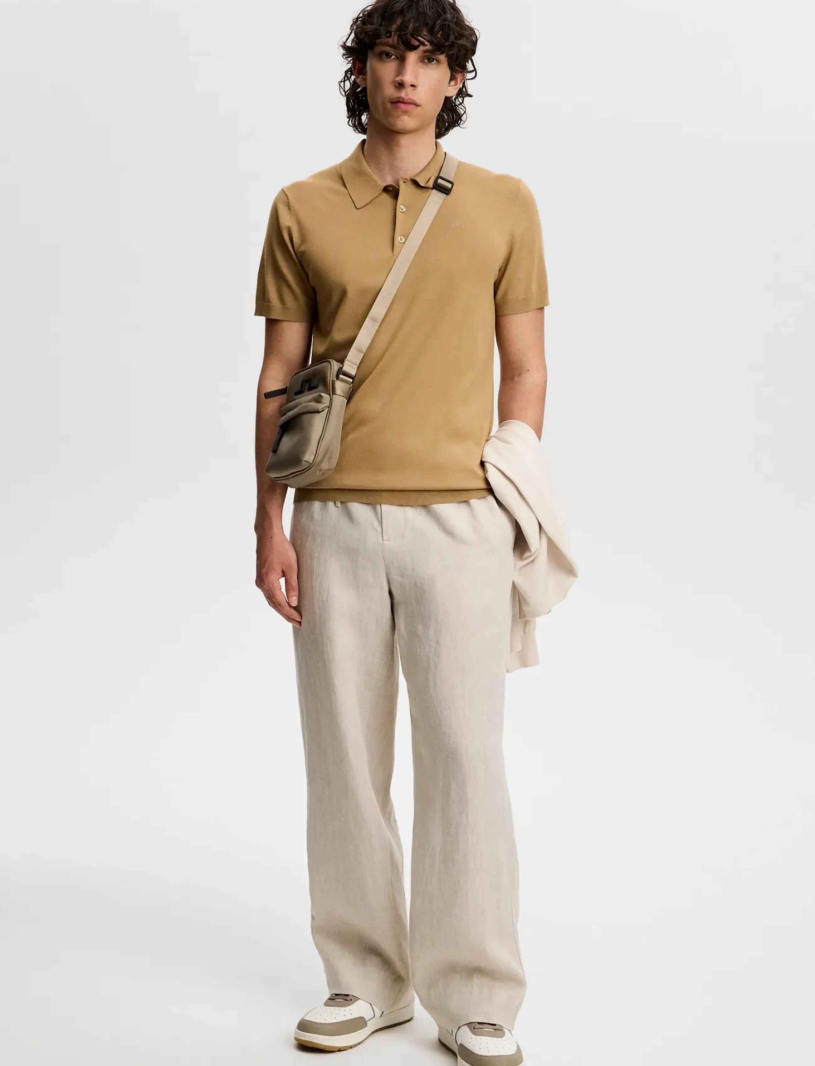 J. Lindeberg - Ridge Knitted Polo - prjónaðir pólóbolir - kelp - 3
