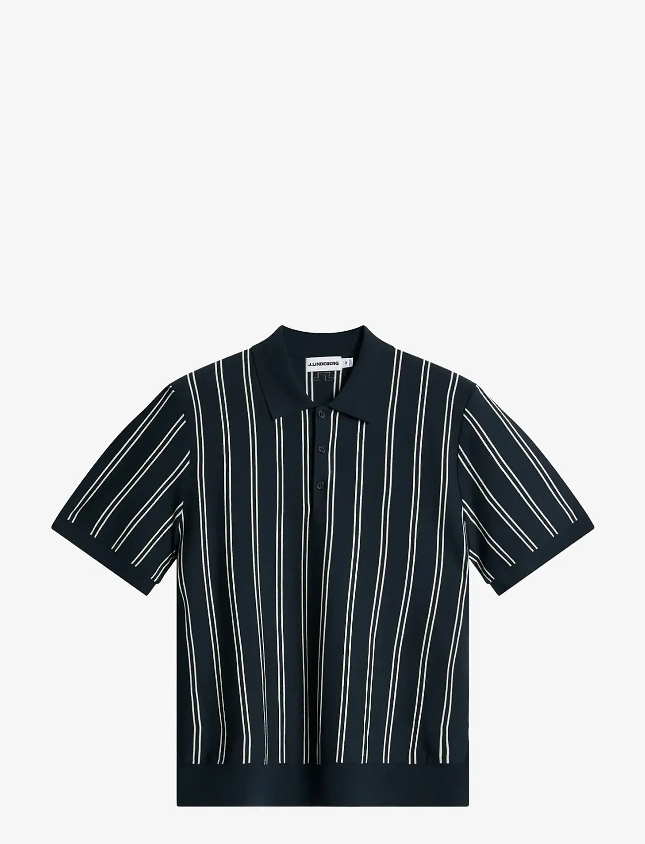 J. Lindeberg - Reymond Stripe Knit Polo - kortærmede poloer - jl navy - 1
