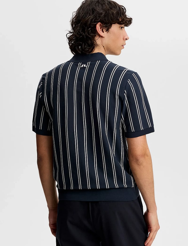 J. Lindeberg - Reymond Stripe Knit Polo - kortærmede poloer - jl navy - 2