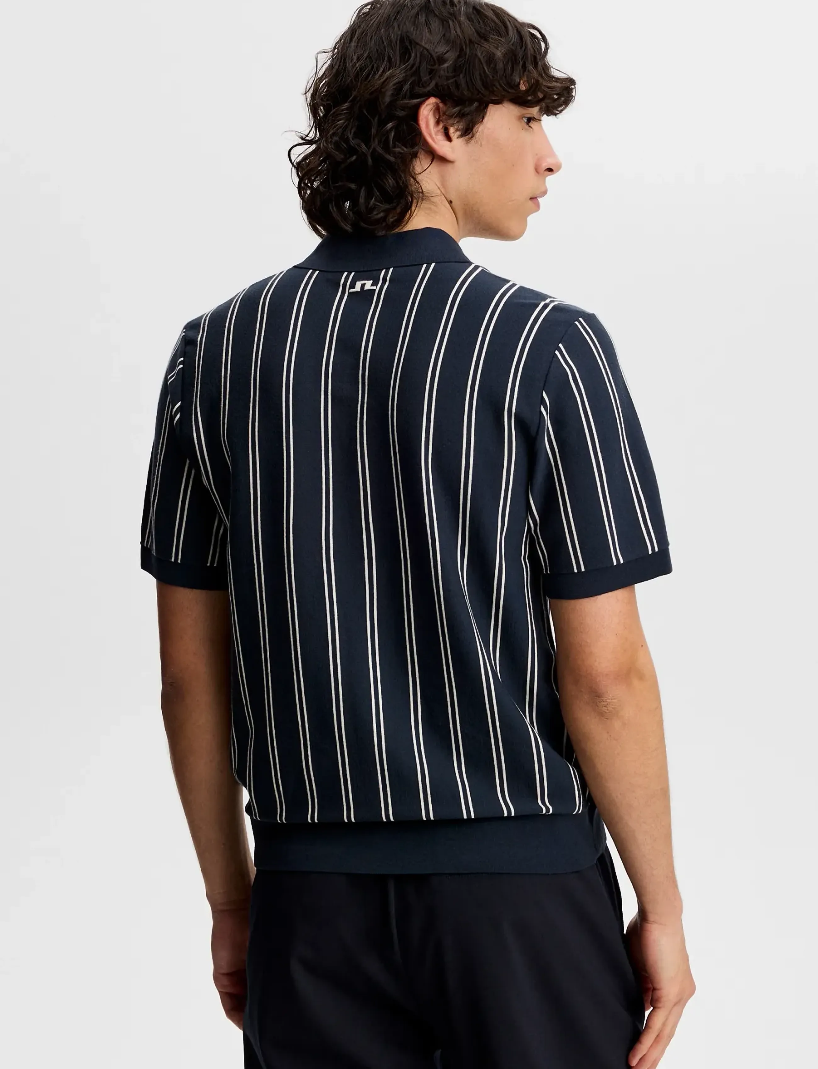 J. Lindeberg - Reymond Stripe Knit Polo - polo shirts - jl navy - 2