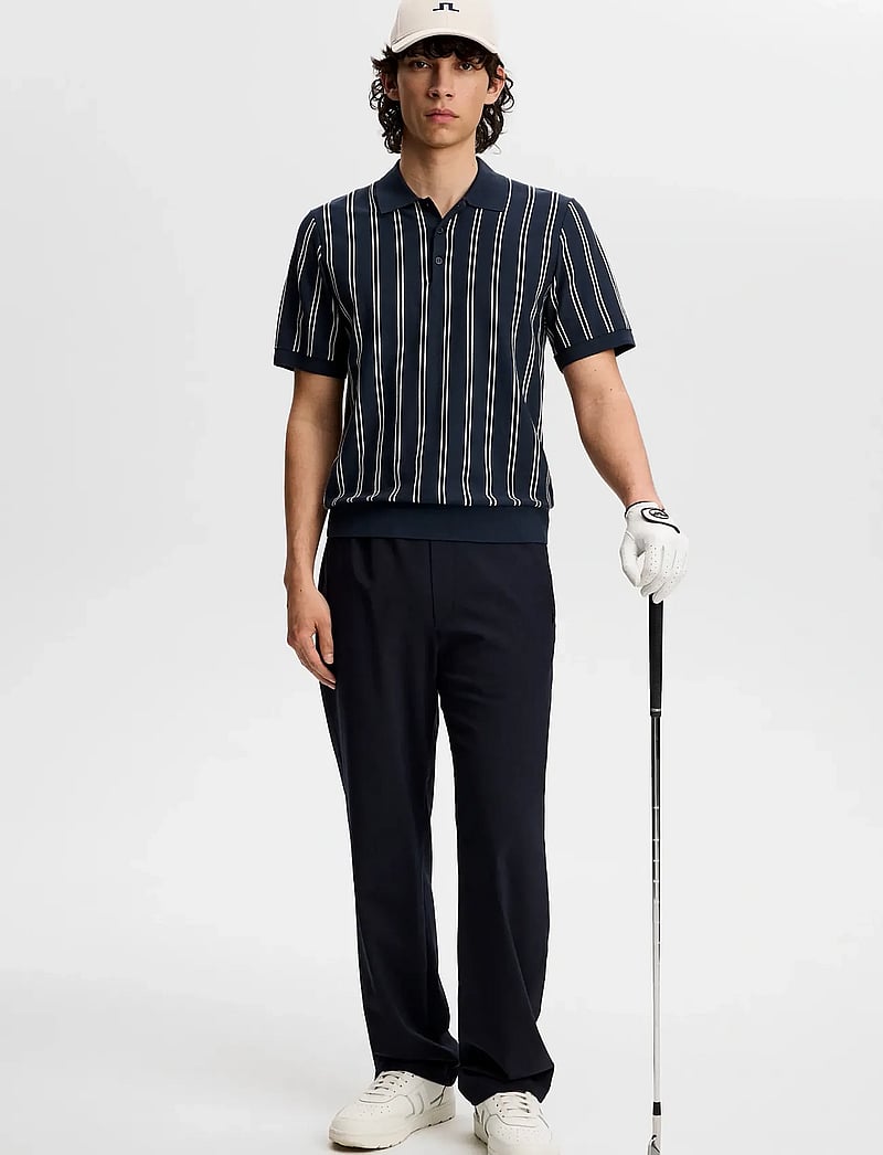 J. Lindeberg - Reymond Stripe Knit Polo - kortærmede poloer - jl navy - 3