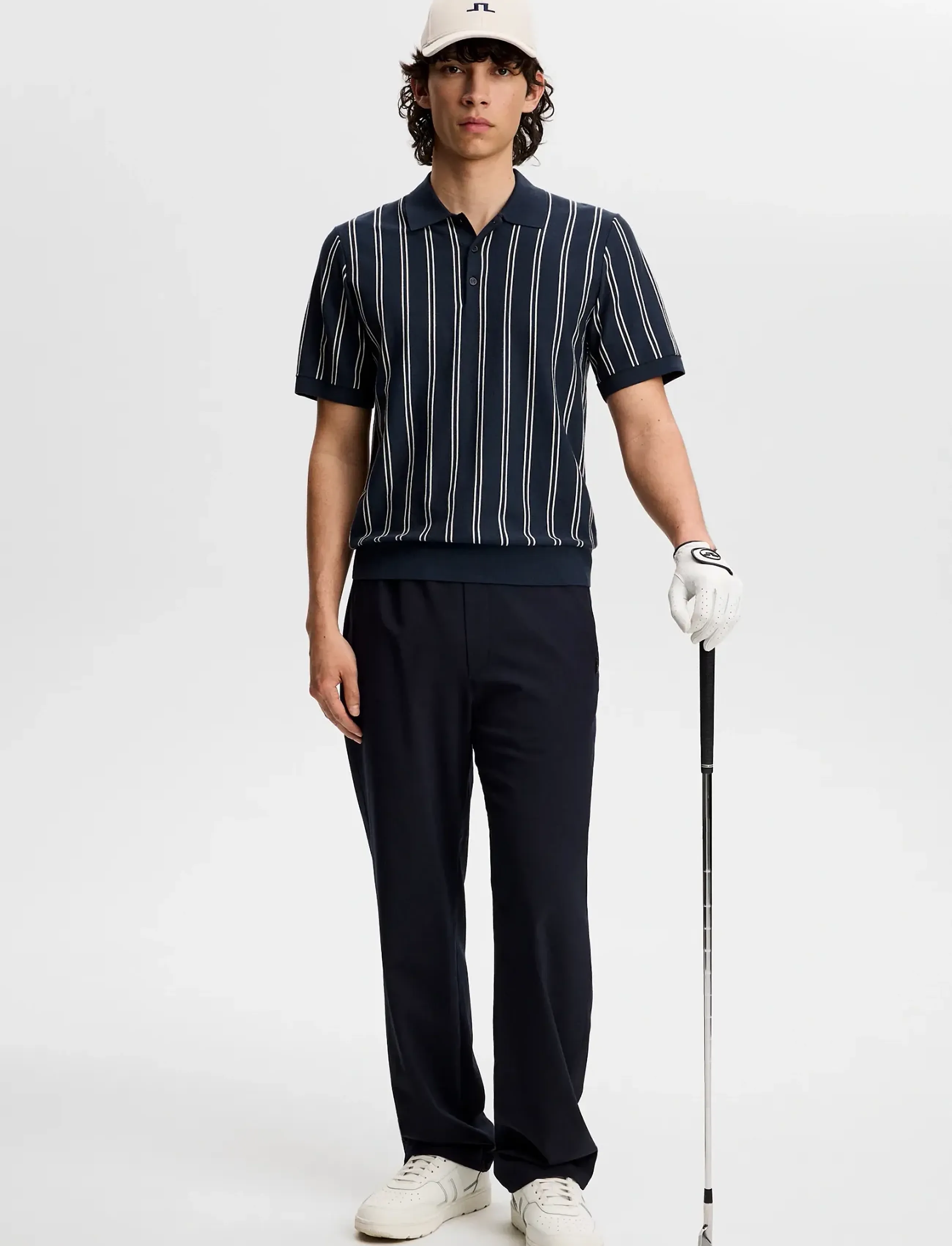 J. Lindeberg - Reymond Stripe Knit Polo - polo shirts - jl navy - 3