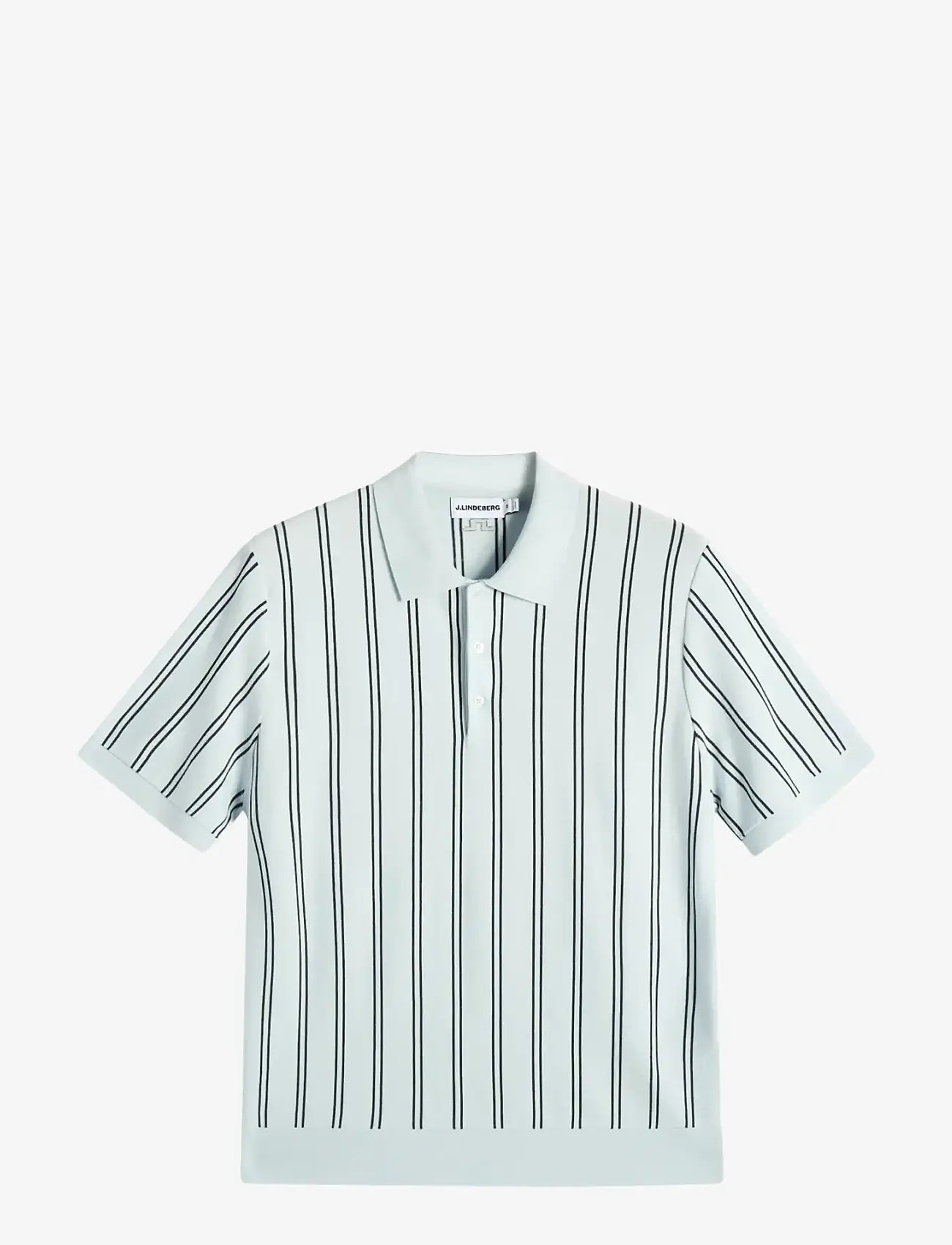 J. Lindeberg - Reymond Stripe Knit Polo - kortærmede poloer - skywriting - 1