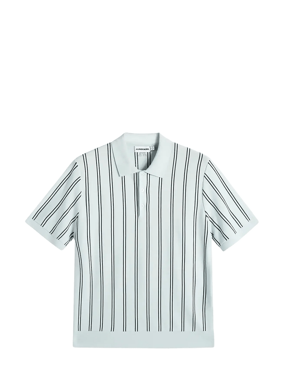 J. Lindeberg - Reymond Stripe Knit Polo - lühikeste varrukatega polod - skywriting - 1
