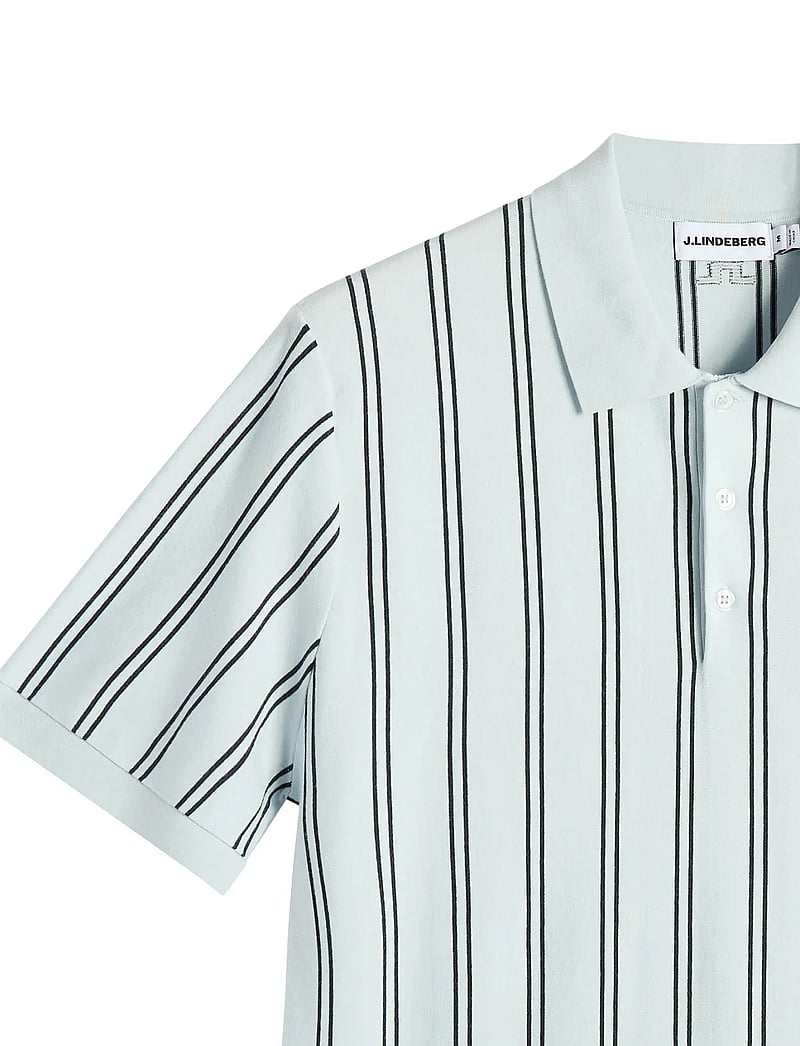 J. Lindeberg - Reymond Stripe Knit Polo - kortærmede poloer - skywriting - 5