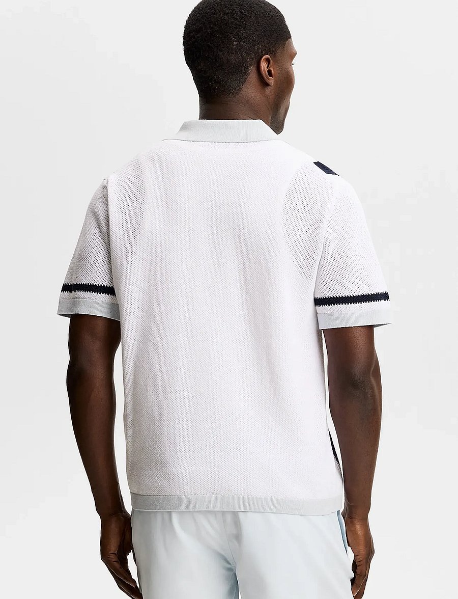 J. Lindeberg - Remus Resort Collar Knit Polo - gestrickte polohemden - skywriting - 2