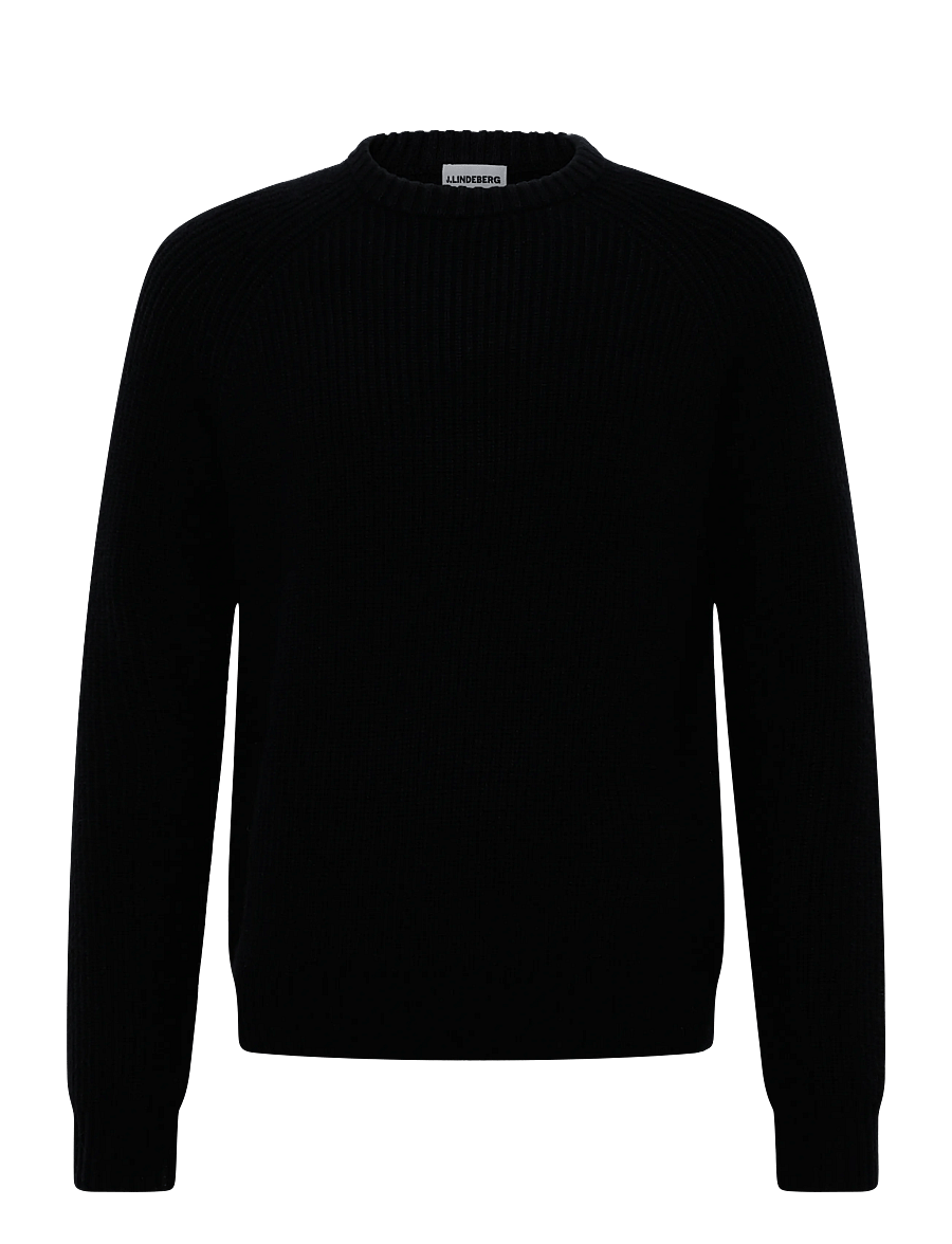 J. Lindeberg - Hallow Knitted Crew Neck - ronde hals - black - 1