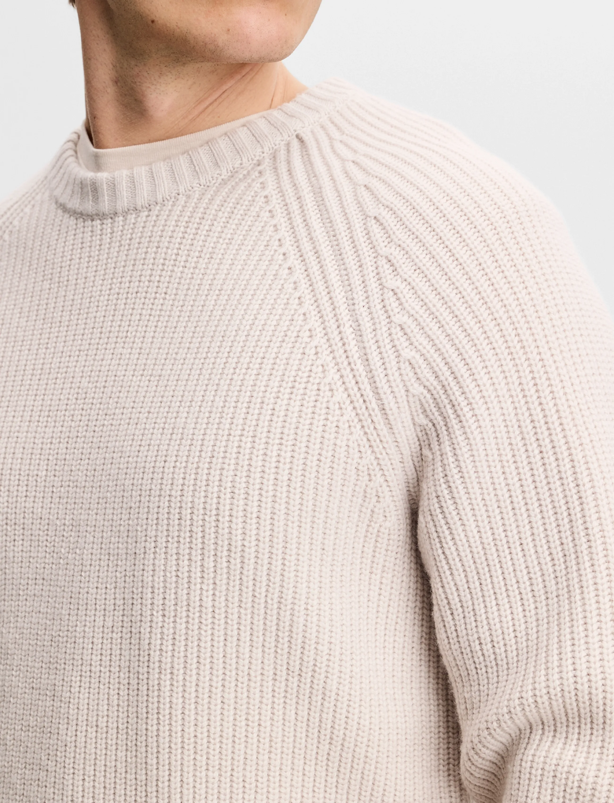 J. Lindeberg - Hallow Knitted Crew Neck - rund hals - moonbeam - 4