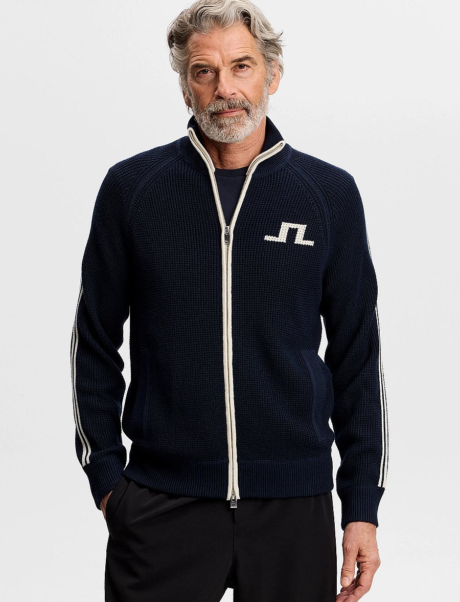 J. Lindeberg - Craig Zip Knit Cardigan - full zip tröjor - jl navy - 0