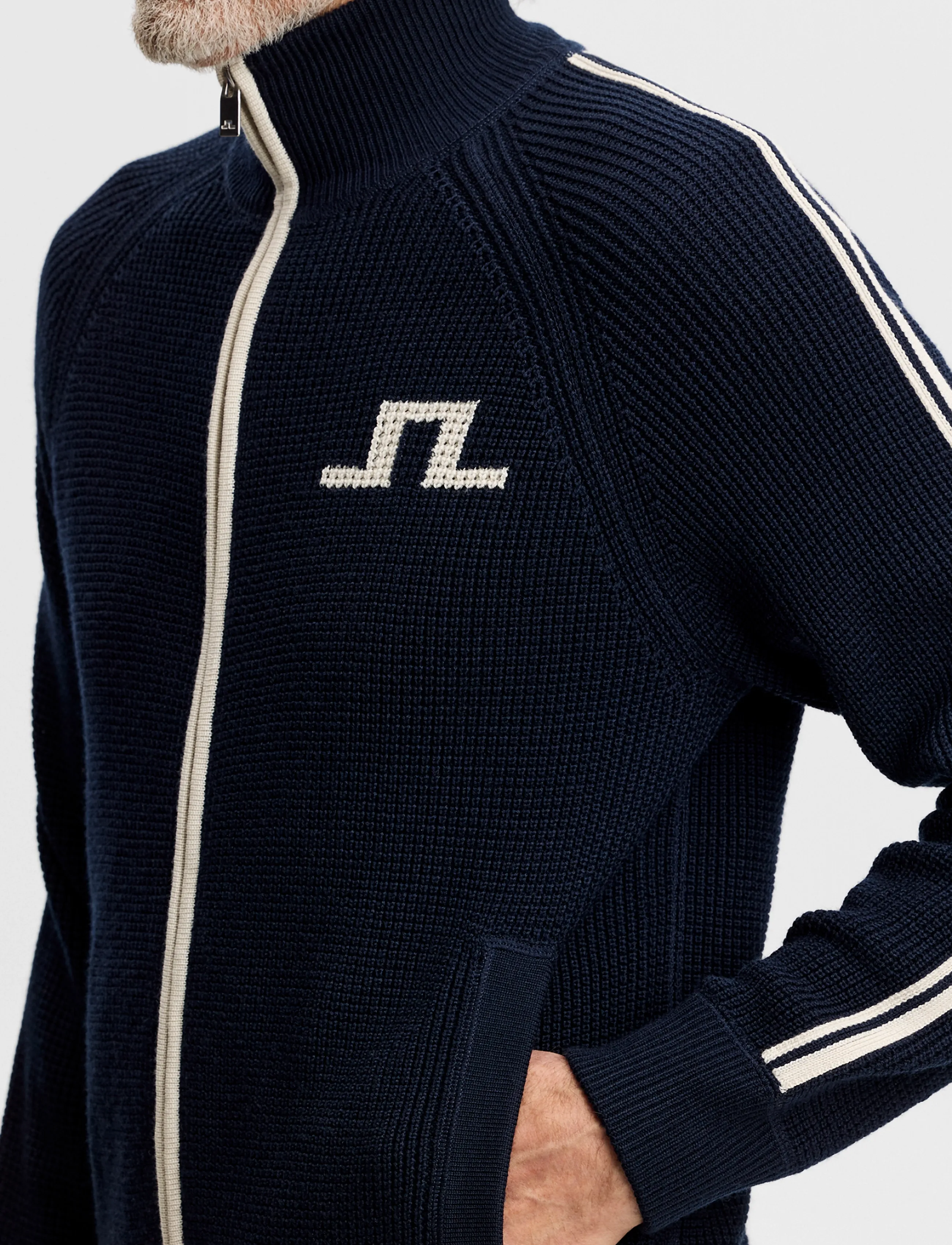 J. Lindeberg - Craig Zip Knit Cardigan - full zip tröjor - jl navy - 4