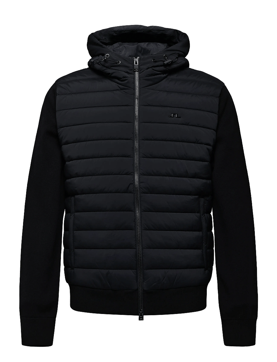 J. Lindeberg - Thaden Knit Hood Hybrid Jacket - hybrid jackets - black - 0