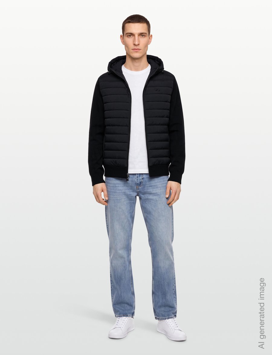 J. Lindeberg - Thaden Knit Hood Hybrid Jacket - hybrid-jacken - black - 0