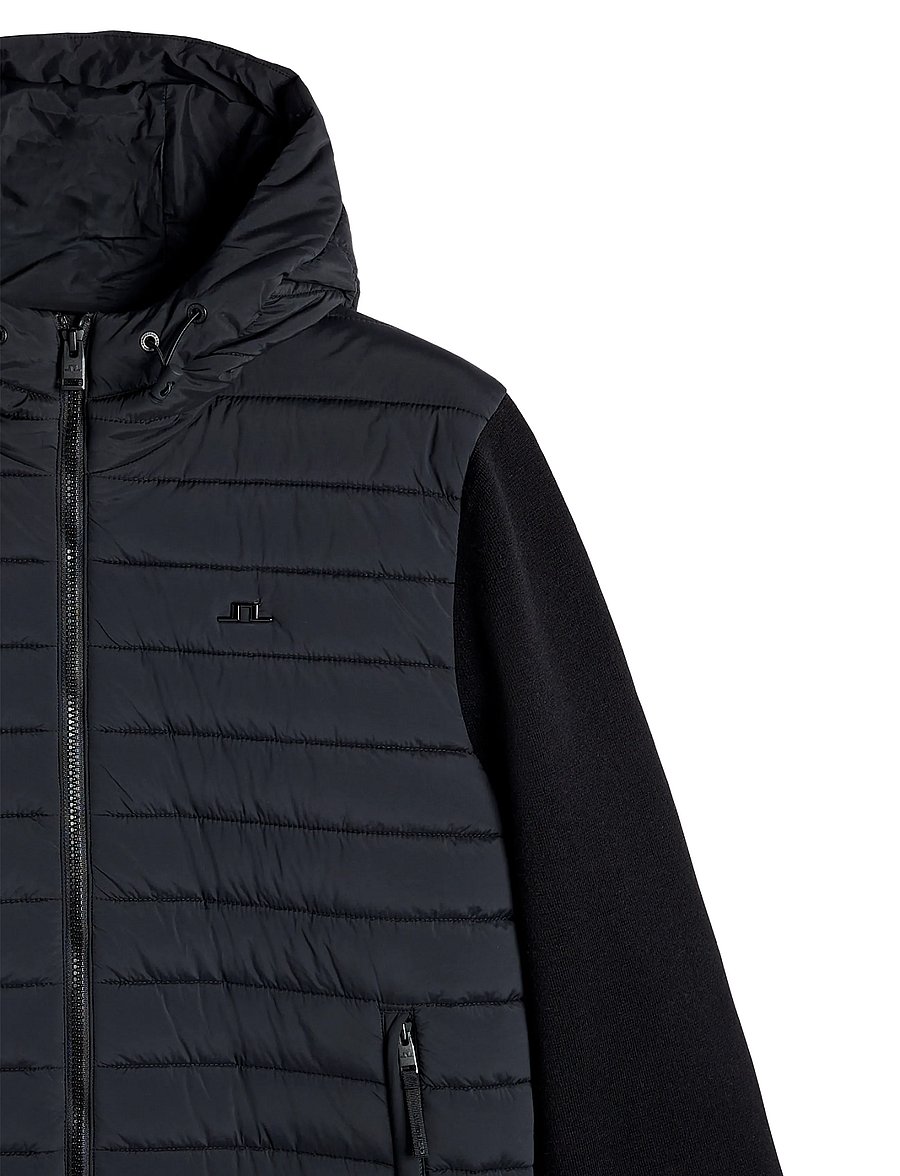 J. Lindeberg - Thaden Knit Hood Hybrid Jacket - hybrid-jacken - black - 1