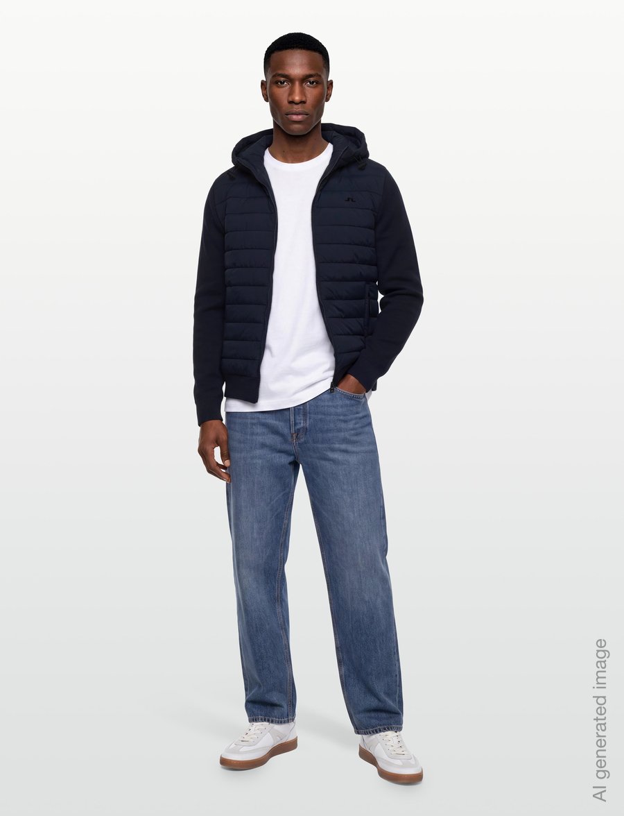 J. Lindeberg - Thaden Knit Hood Hybrid Jacket - hybridjackor - jl navy - 0
