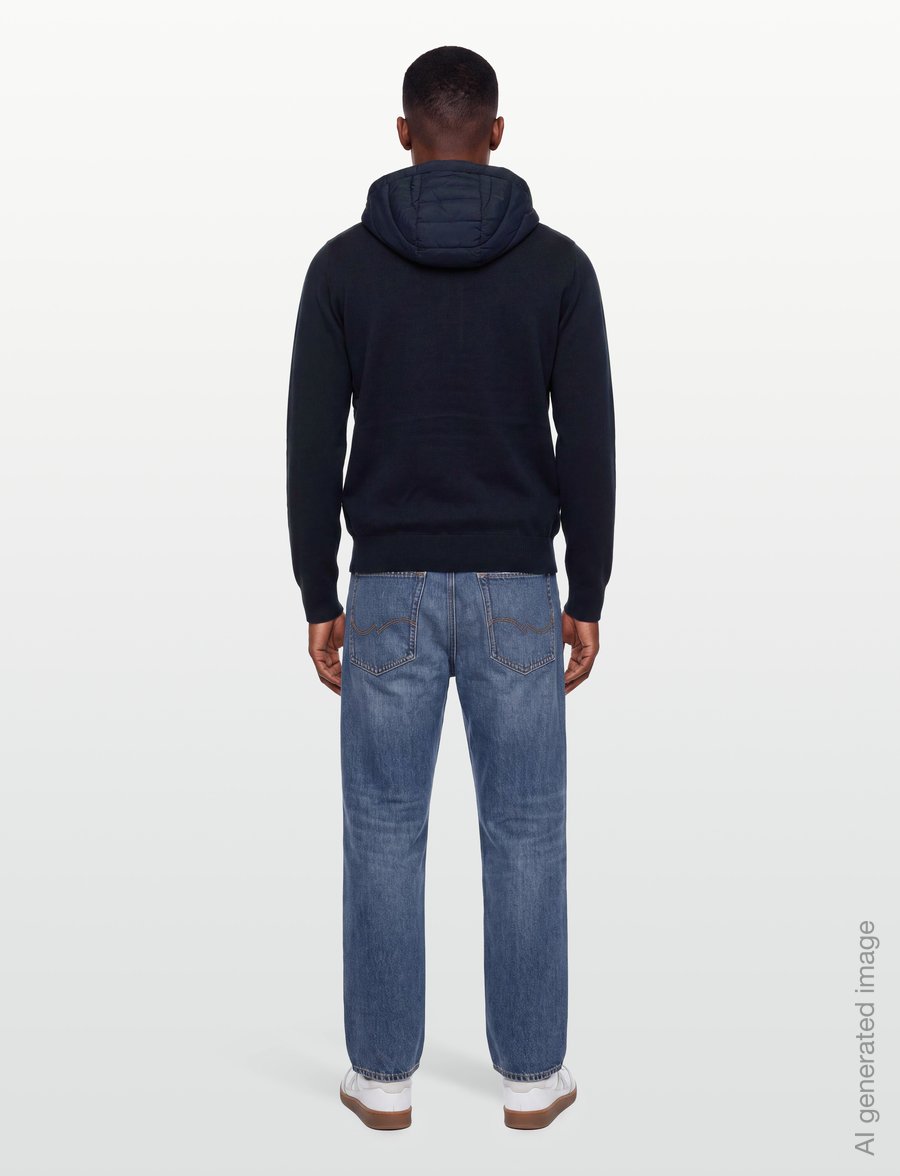 J. Lindeberg - Thaden Knit Hood Hybrid Jacket - hybridjackor - jl navy - 4