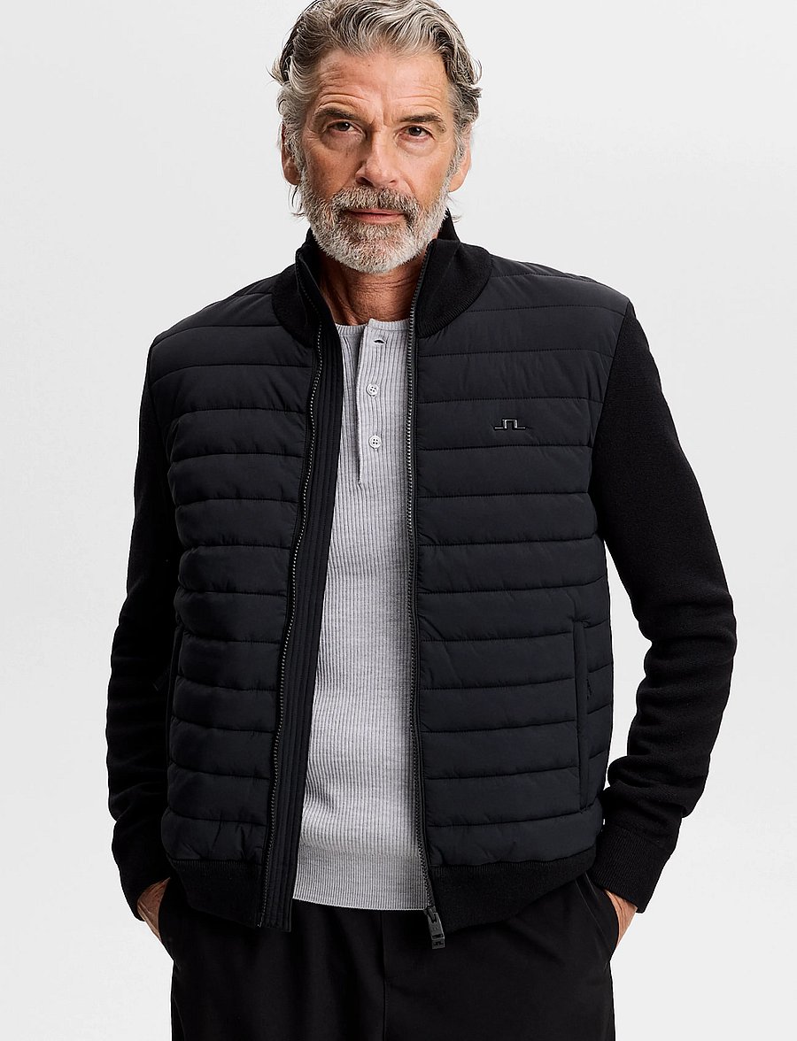 J. Lindeberg - Boen Knit Hybrid Jacket - hybrid-jacken - black - 0