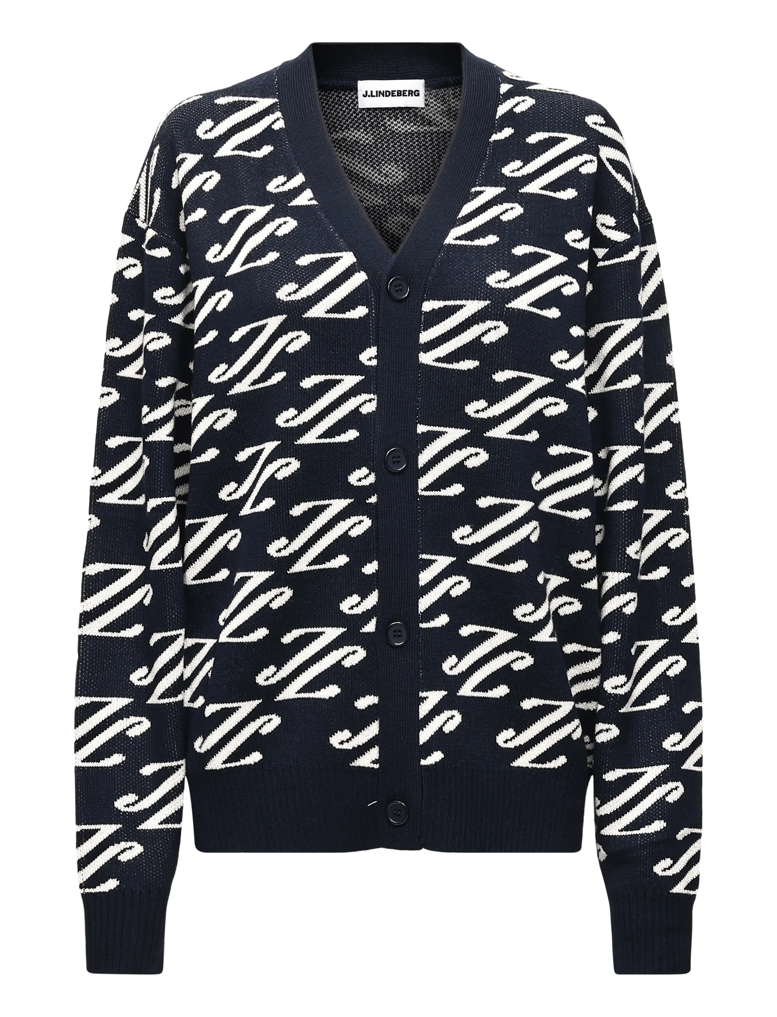 J. Lindeberg - Denny Jacquard Cardigan - strickjacken - cardi jacquard - jl navy - 1