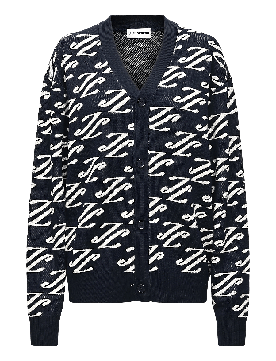 J. Lindeberg - Denny Jacquard Cardigan - strickjacken - cardi jacquard - jl navy - 1