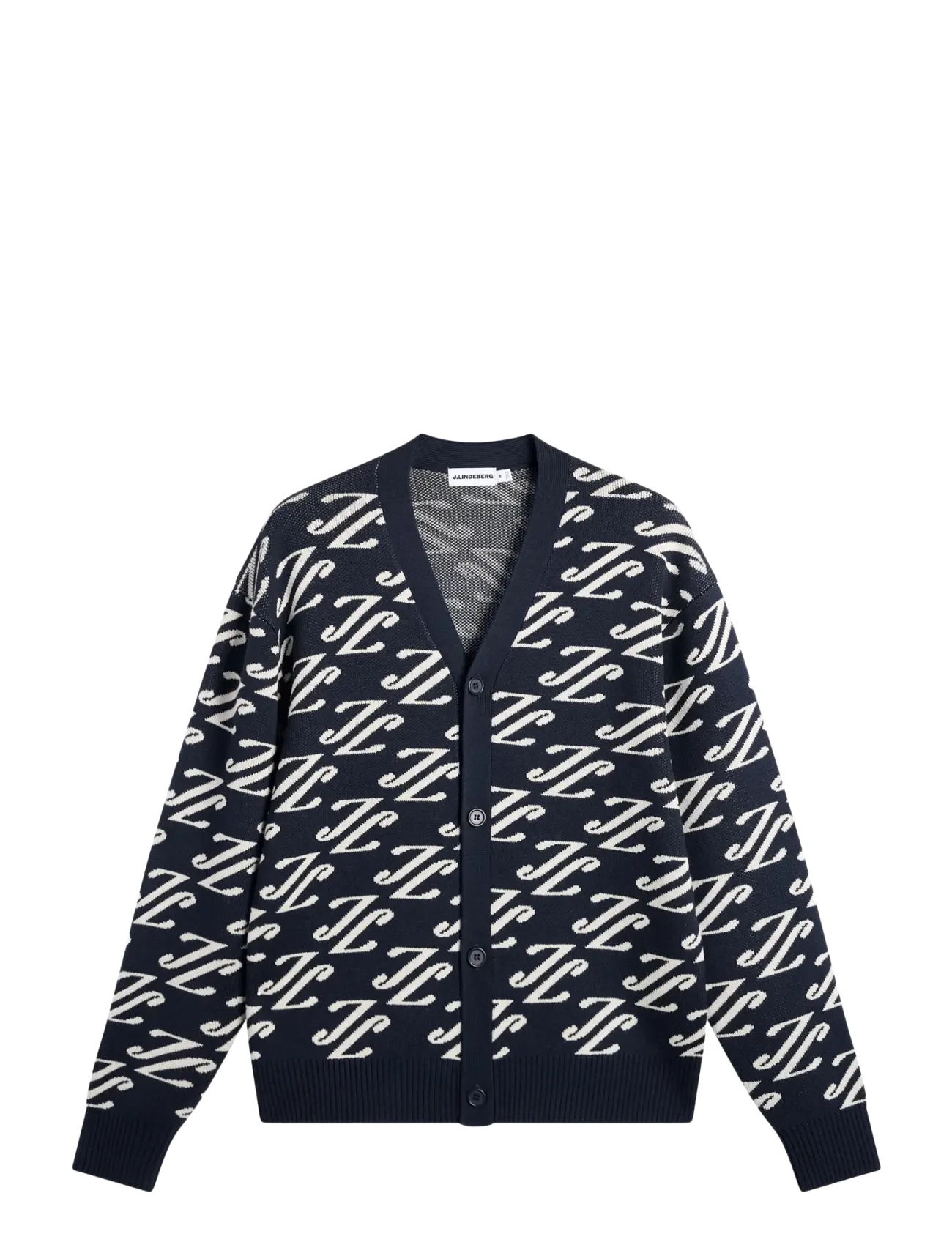 J. Lindeberg Denny Jacquard Cardigan - Riided - CARDI JACQUARD - JL NAVY / black