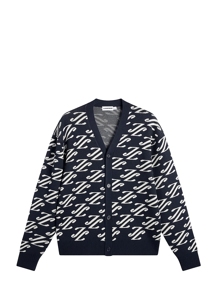 J. Lindeberg - Denny Jacquard Cardigan - kardiganid - cardi jacquard - jl navy - 1