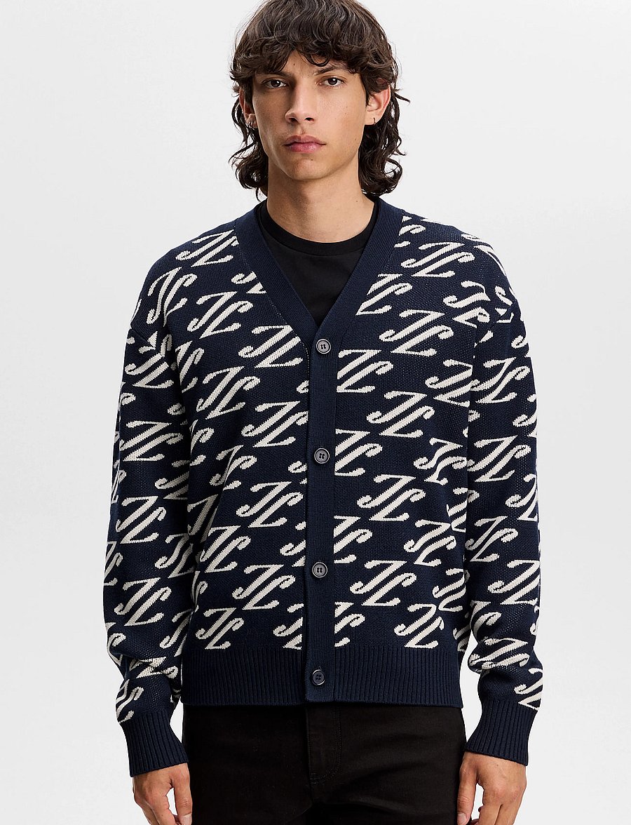 J. Lindeberg - Denny Jacquard Cardigan - kardiganid - cardi jacquard - jl navy - 0