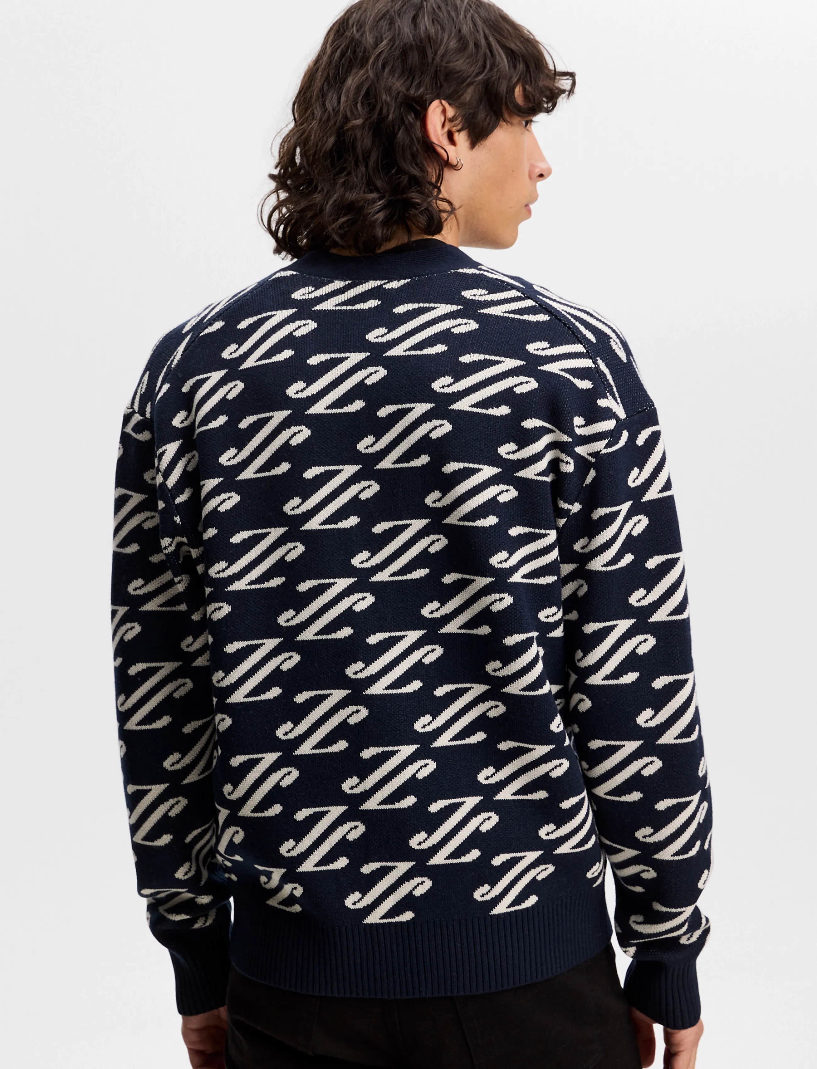 J. Lindeberg - Denny Jacquard Cardigan - kardiganid - cardi jacquard - jl navy - 2