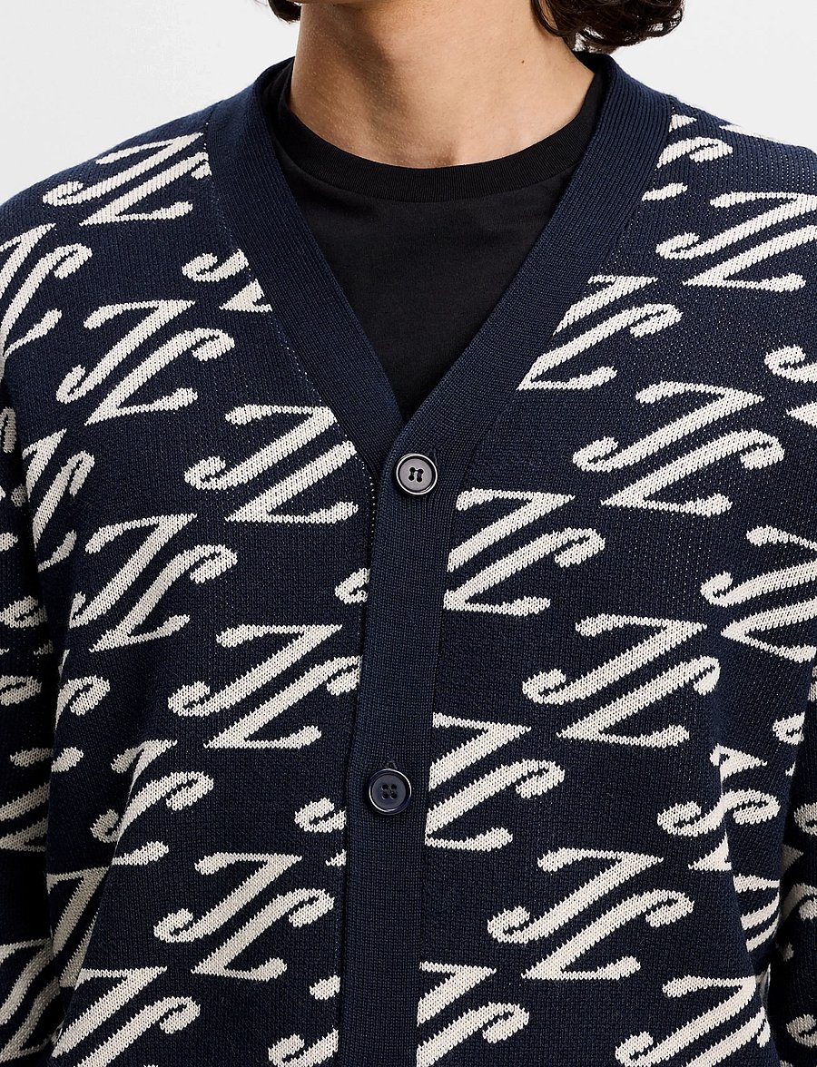 J. Lindeberg - Denny Jacquard Cardigan - kardiganid - cardi jacquard - jl navy - 4