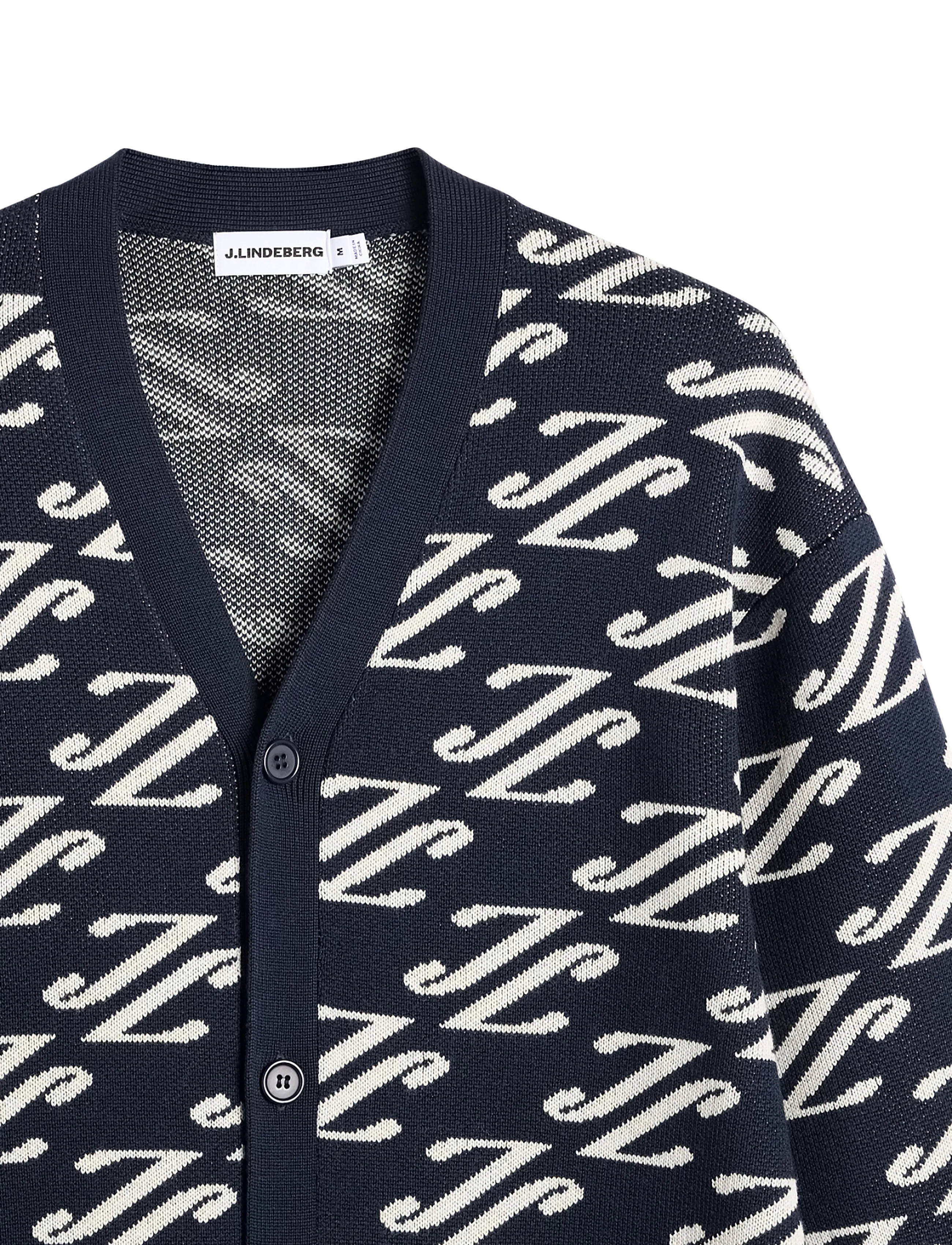 J. Lindeberg - Denny Jacquard Cardigan - kardiganid - cardi jacquard - jl navy - 5