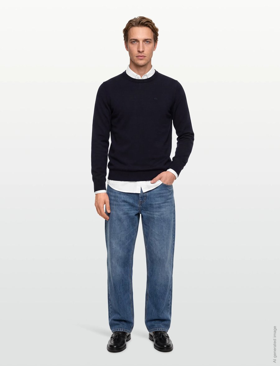 J. Lindeberg - Keane Merino Crew Neck - rundhals - jl navy - 0