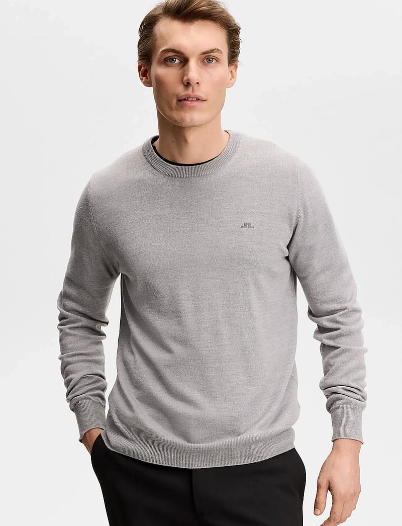 J. Lindeberg - Keane Merino Crew Neck - rundhalsad - light grey melange - 0