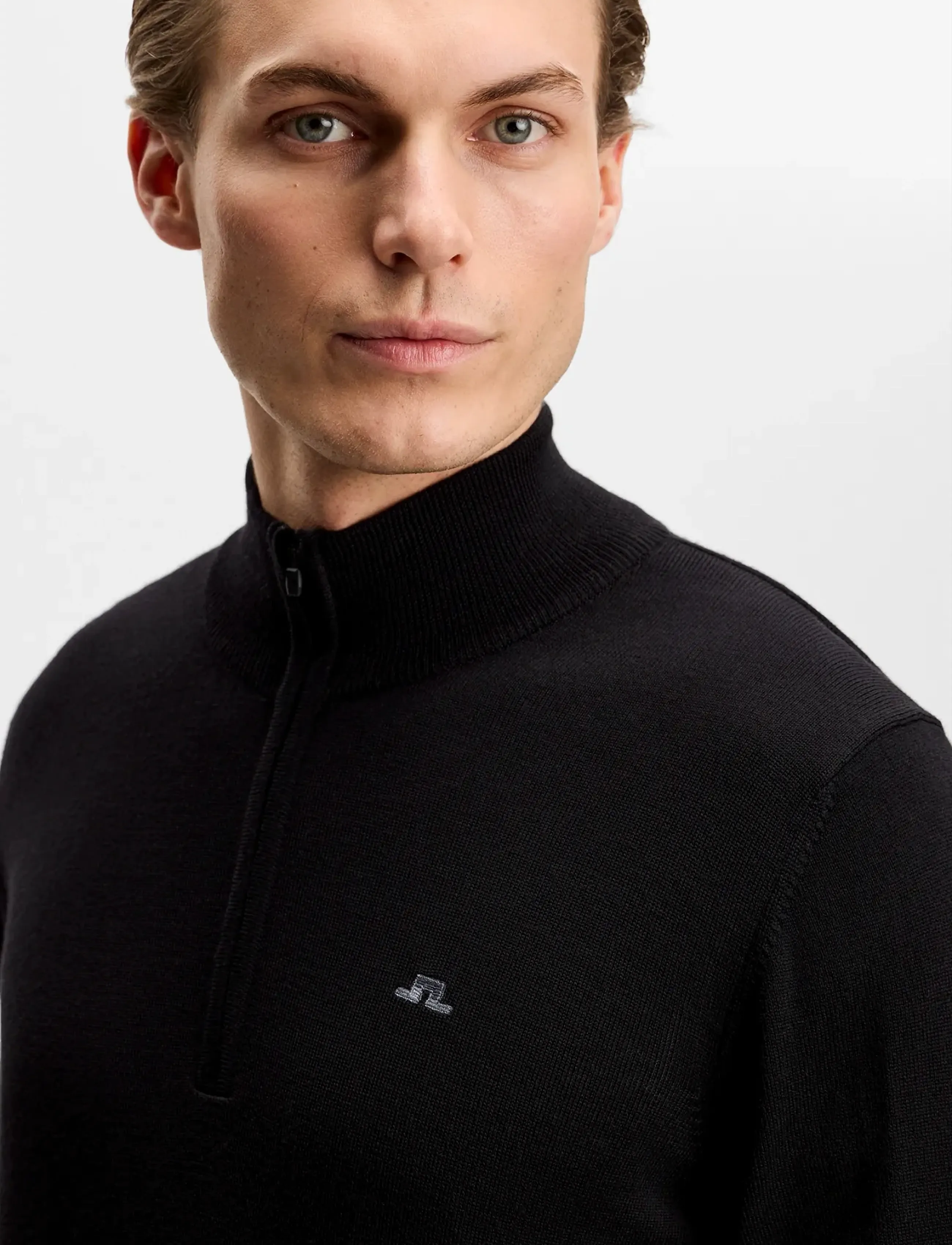 J. Lindeberg - Kiyan Quarter Zip Sweater - half zip jumpers - black - 4