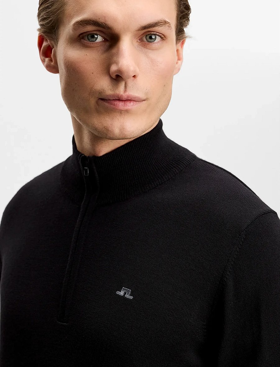 J. Lindeberg - Kiyan Quarter Zip Sweater - half zip - black - 4