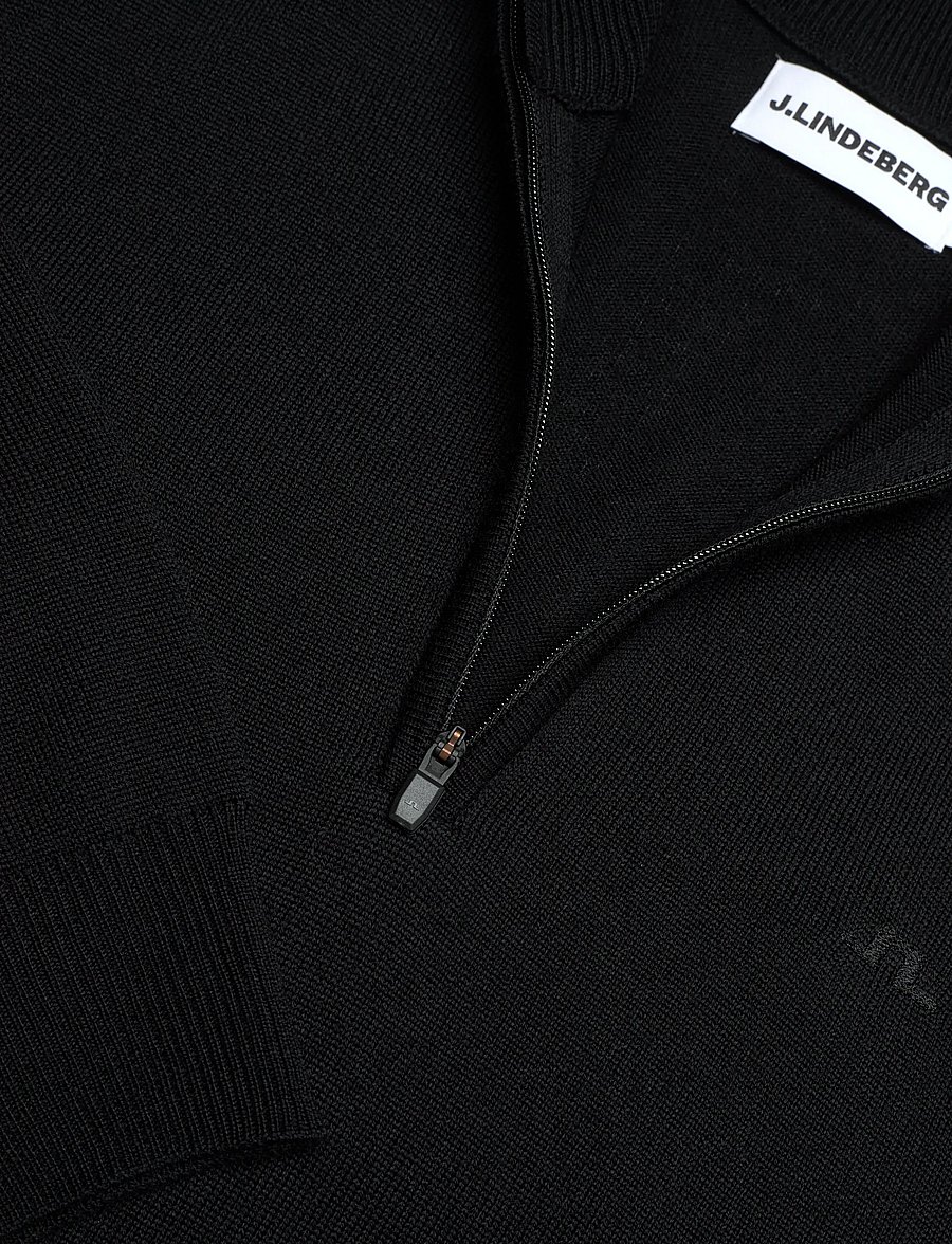 J. Lindeberg - Kiyan Quarter Zip Sweater - half zip - black - 5