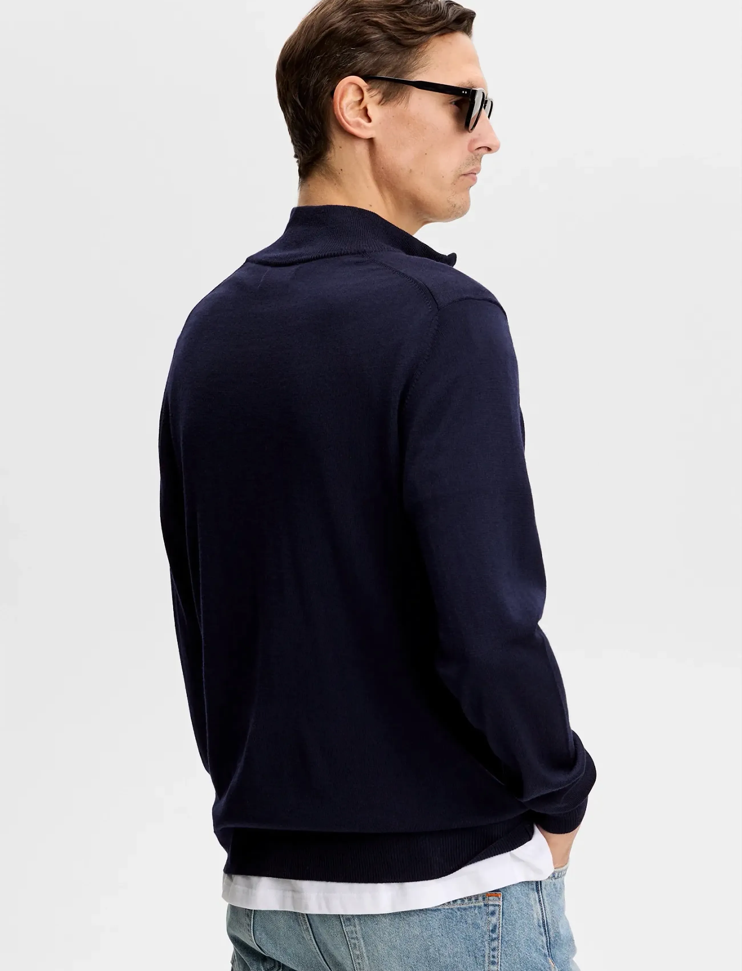 J. Lindeberg - Kiyan Quarter Zip Sweater - tõmblukk-kaelusega dressipluusid - jl navy - 3