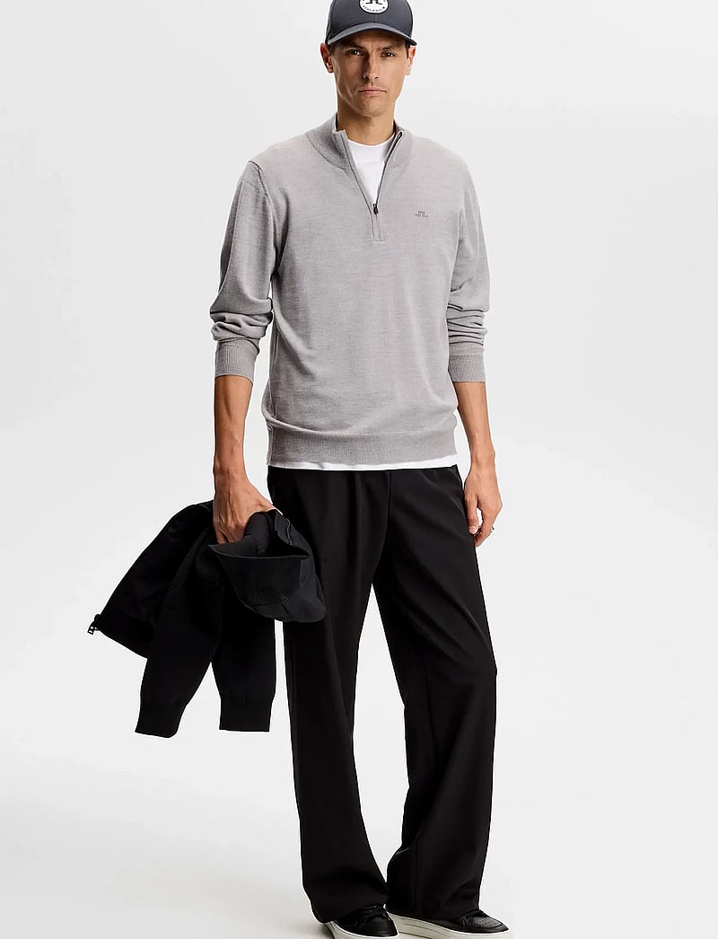 J. Lindeberg - Kiyan Quarter Zip Sweater - half zip - light grey melange - 3