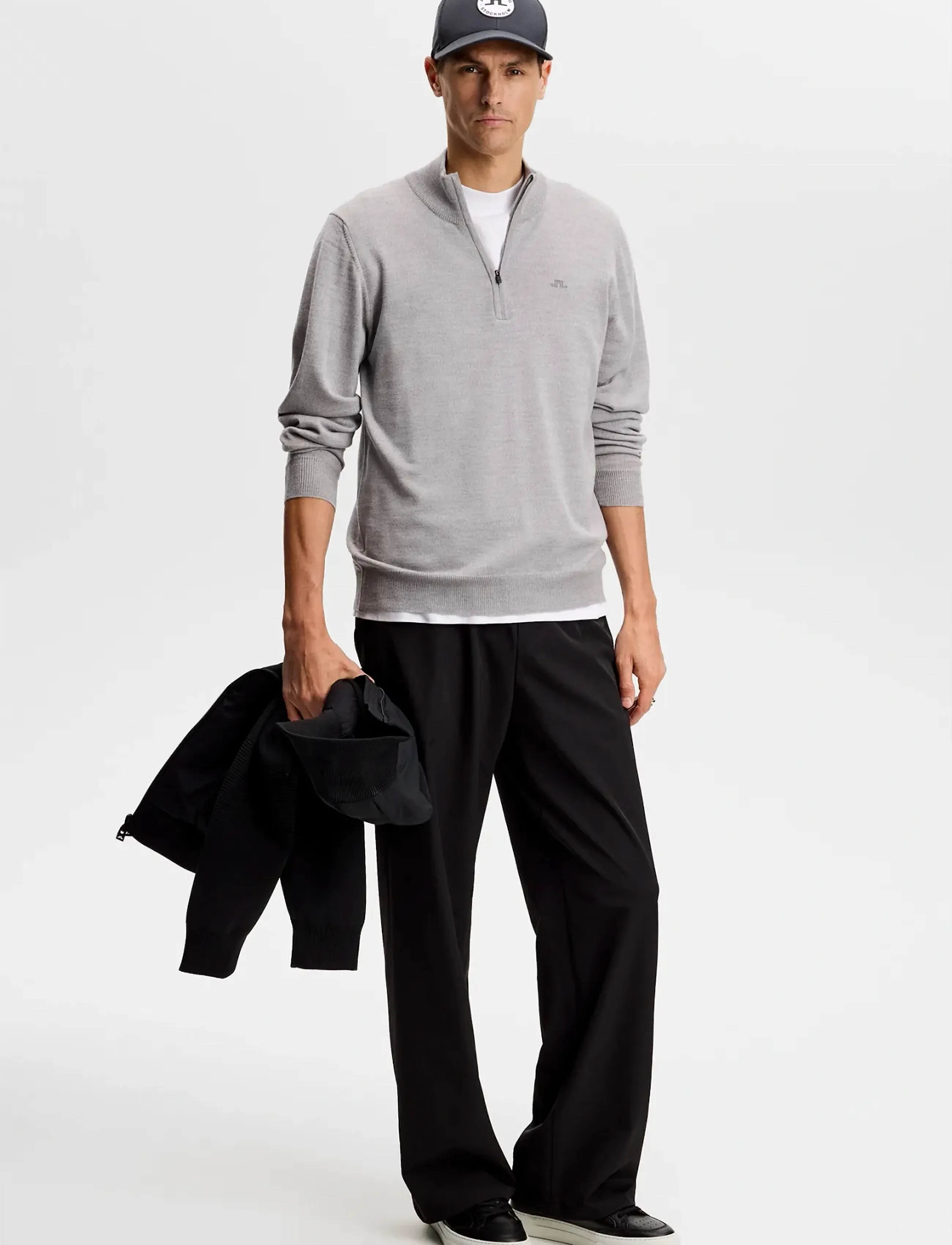 J. Lindeberg - Kiyan Quarter Zip Sweater - tõmblukk-kaelusega dressipluusid - light grey melange - 3