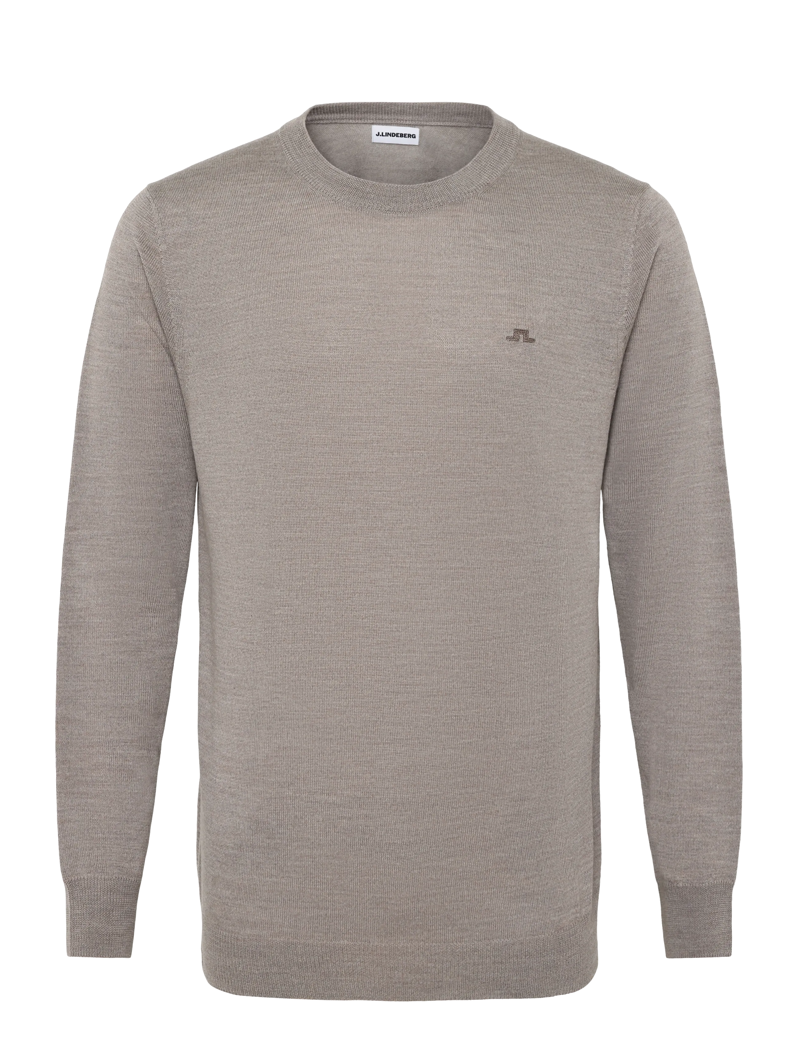 J. Lindeberg KEANE MERINO CREW NECK - J.Lindeberg - BRINDLE MELANGE / beige