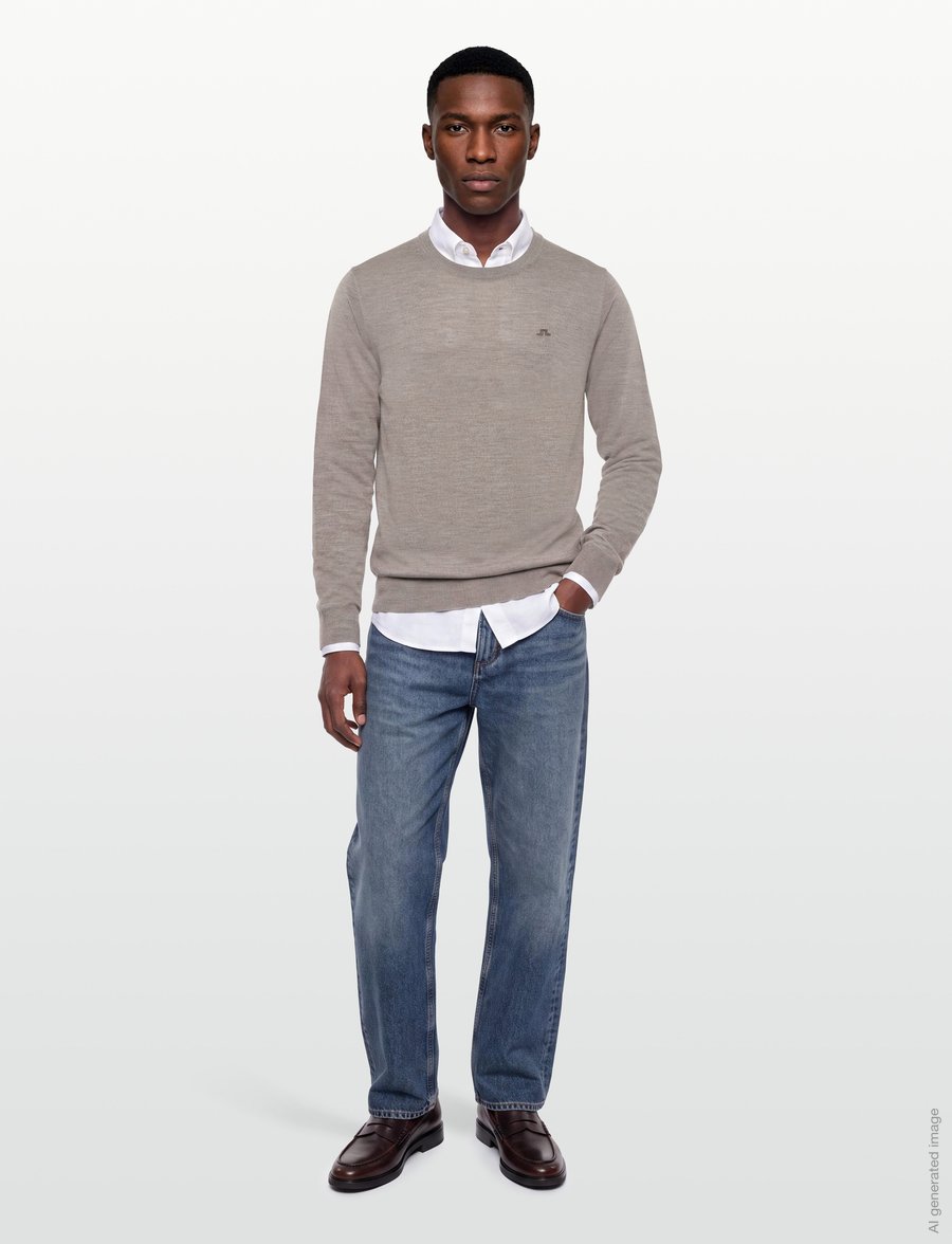 J. Lindeberg - KEANE MERINO CREW NECK - rundhalsad - brindle melange - 0