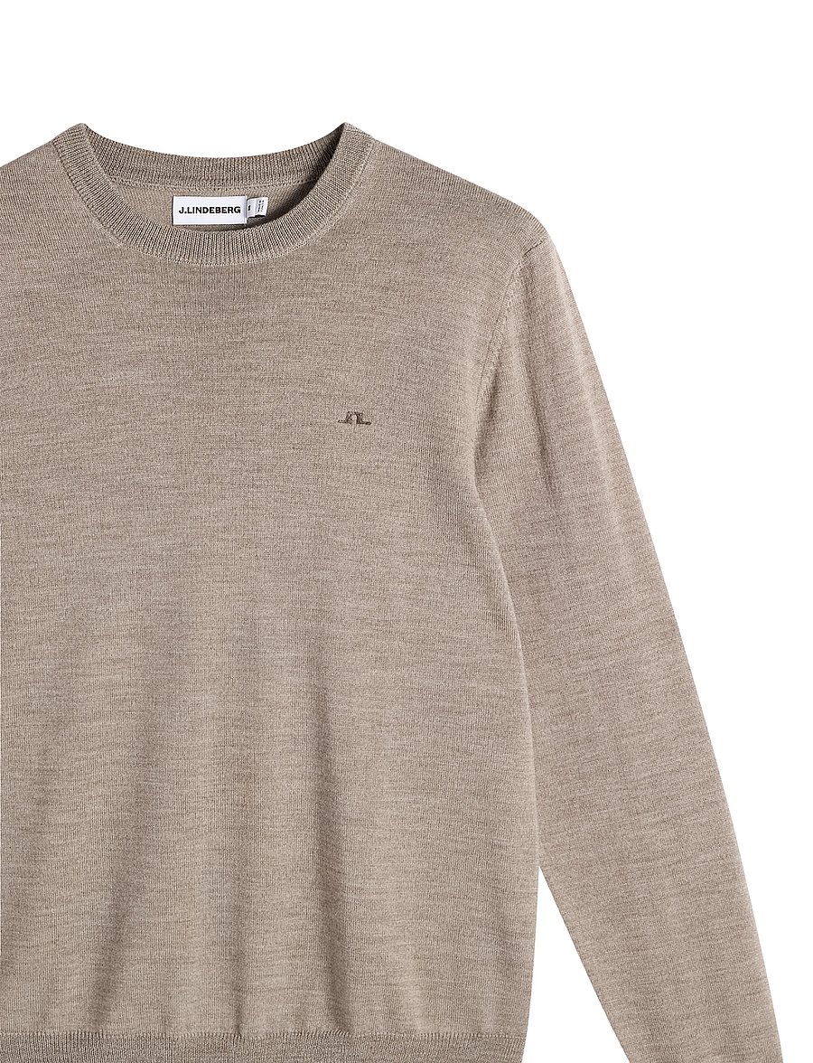 J. Lindeberg - KEANE MERINO CREW NECK - rundhals - brindle melange - 1