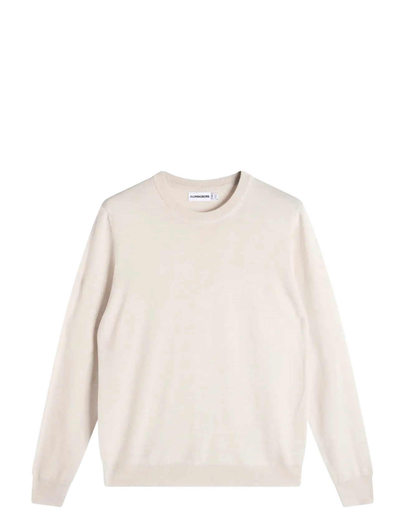 J. Lindeberg Keane Merino Crew Neck, Mænd, Rund Hals Sweater, Cream, Str: M