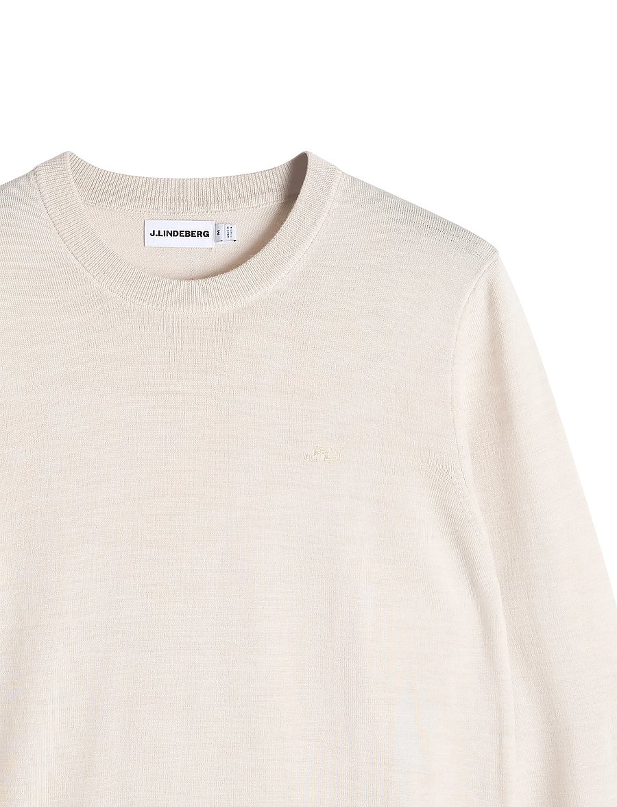 J. Lindeberg - KEANE MERINO CREW NECK - rundhals - moonbeam melange - 2