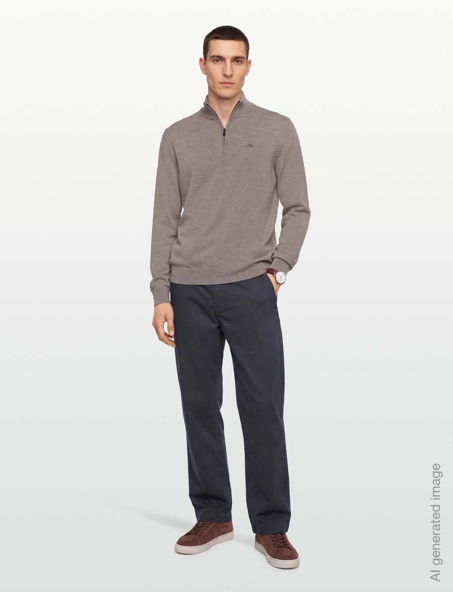 J. Lindeberg - KIYAN QUARTER ZIP SWEATER - halfzip strik - brindle melange - 0