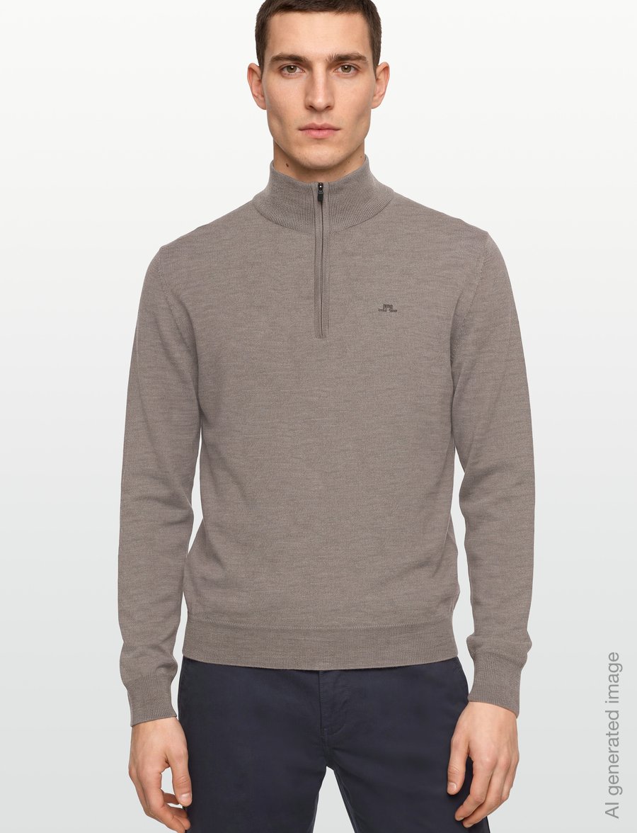 J. Lindeberg - KIYAN QUARTER ZIP SWEATER - halfzip strik - brindle melange - 3
