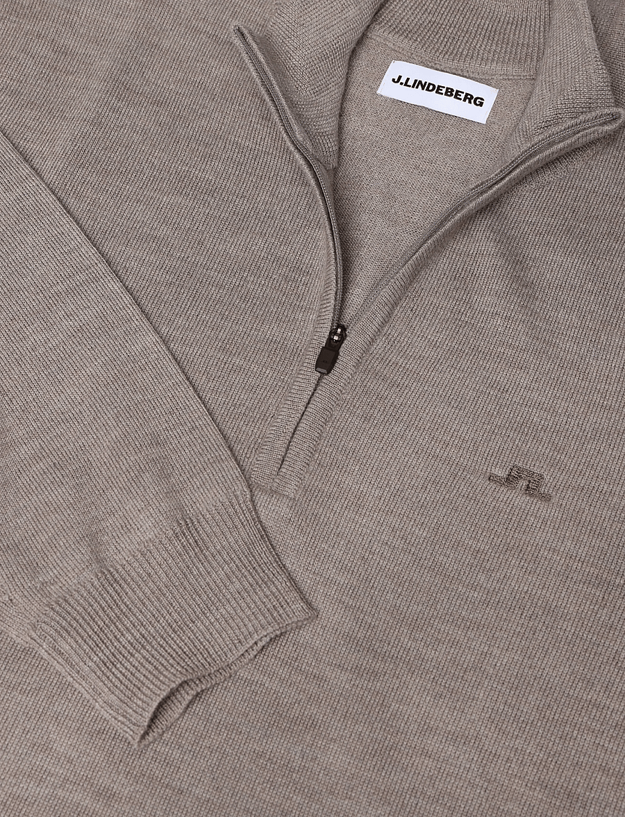 J. Lindeberg - KIYAN QUARTER ZIP SWEATER - halfzip strik - brindle melange - 5