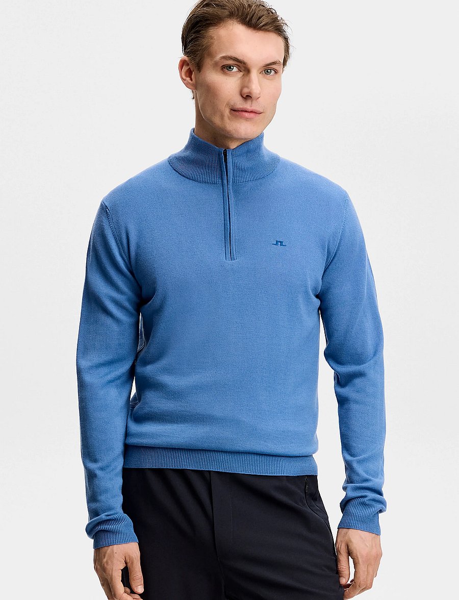 J. Lindeberg - KIYAN QUARTER ZIP SWEATER - pullover mit halbem reißverschluss - federal blue - 0