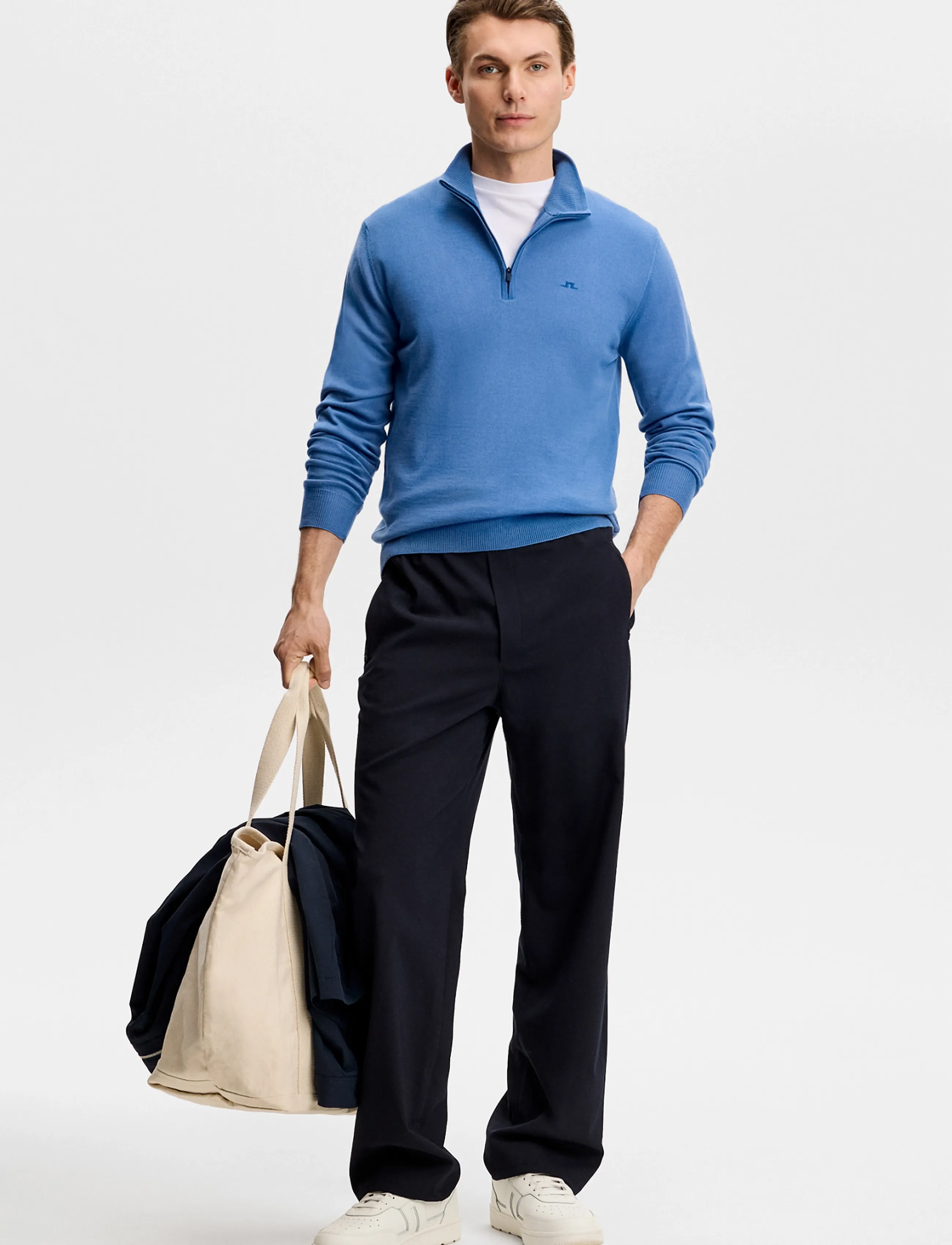 J. Lindeberg - KIYAN QUARTER ZIP SWEATER - pullover mit halbem reißverschluss - federal blue - 3