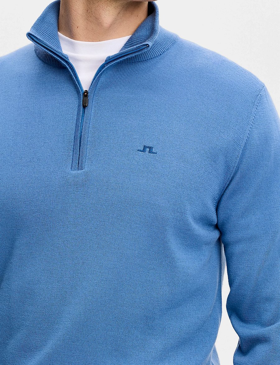 J. Lindeberg - KIYAN QUARTER ZIP SWEATER - pullover mit halbem reißverschluss - federal blue - 4